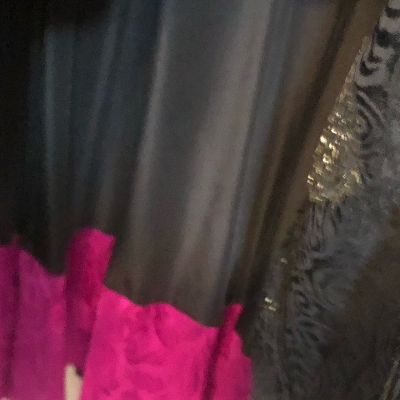 Norma Walters size 10 Black & Gold silk print BIAS cut maxi skirt with side zip - Picture 6 of 16